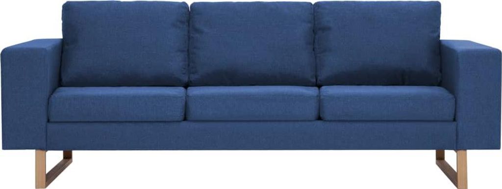 vidaXL Třímístná pohovka Fabric Blue Obrázek produktu 