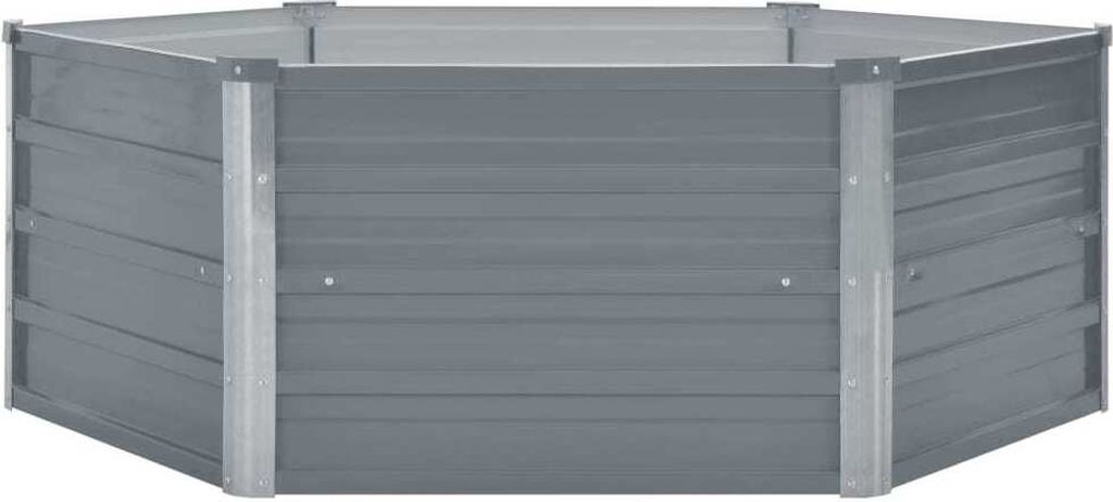 vidaXL Letto rialzato 129 x 129 x 46 cm Acciaio zincato Immagine del prodotto 