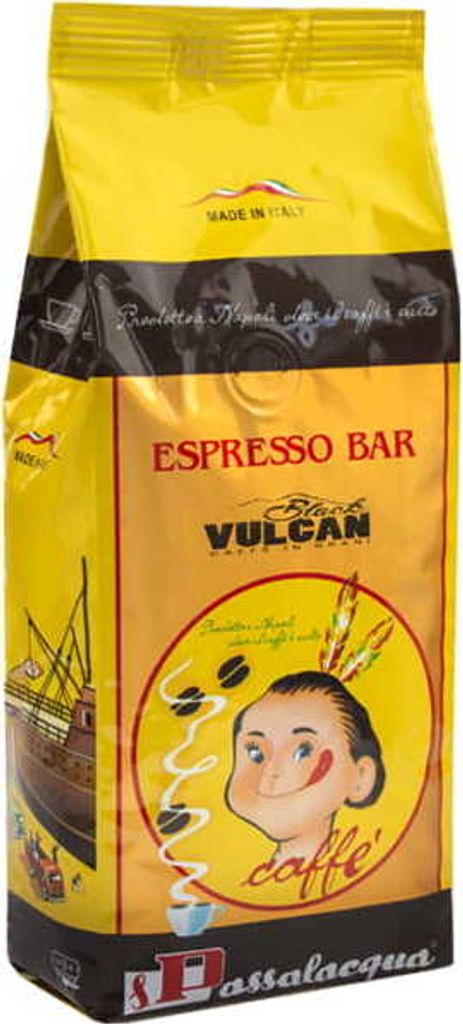 A bag of coffee beans with a cartoon illustration on the front.