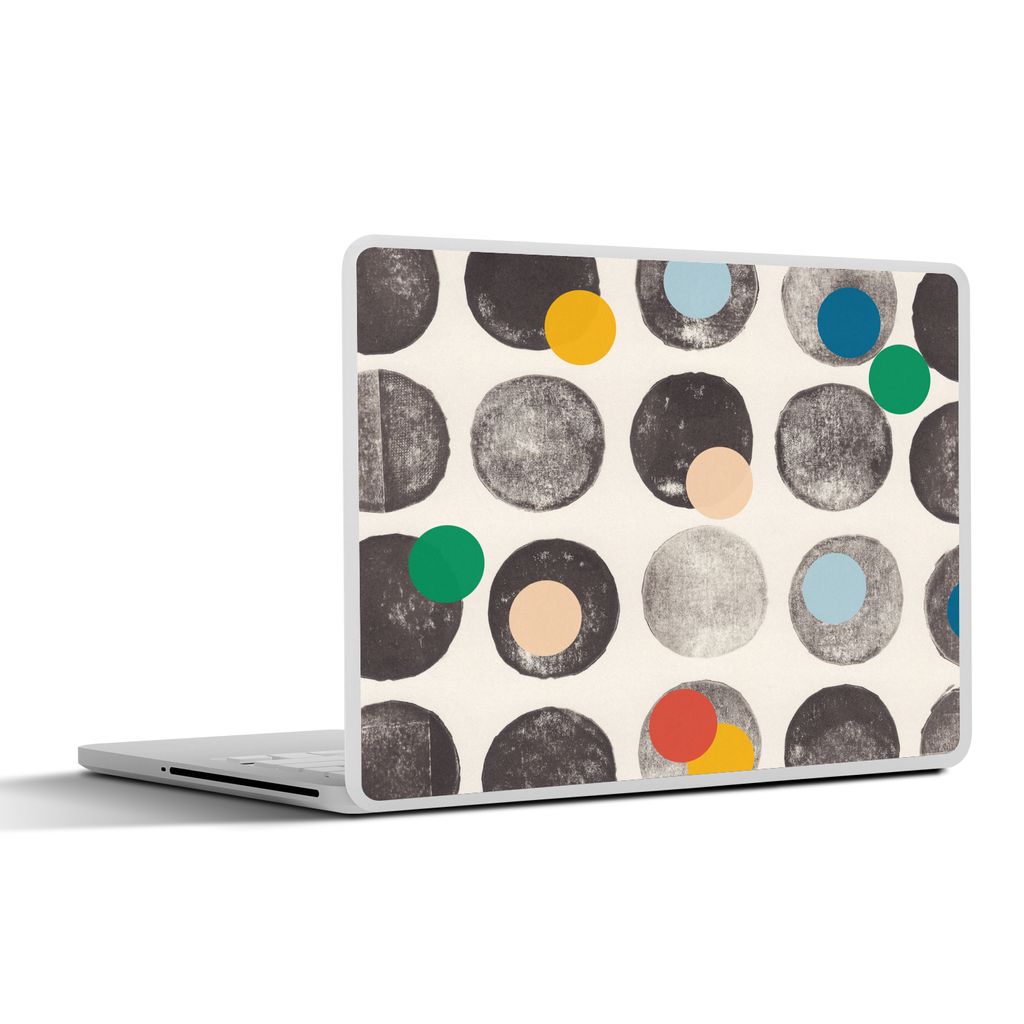 MuchoWow Laptop Aufkleber Sticker Cover Farben - Abstrakt - Kreise - Pastell 31x22.5 cm - Laptop-Deko