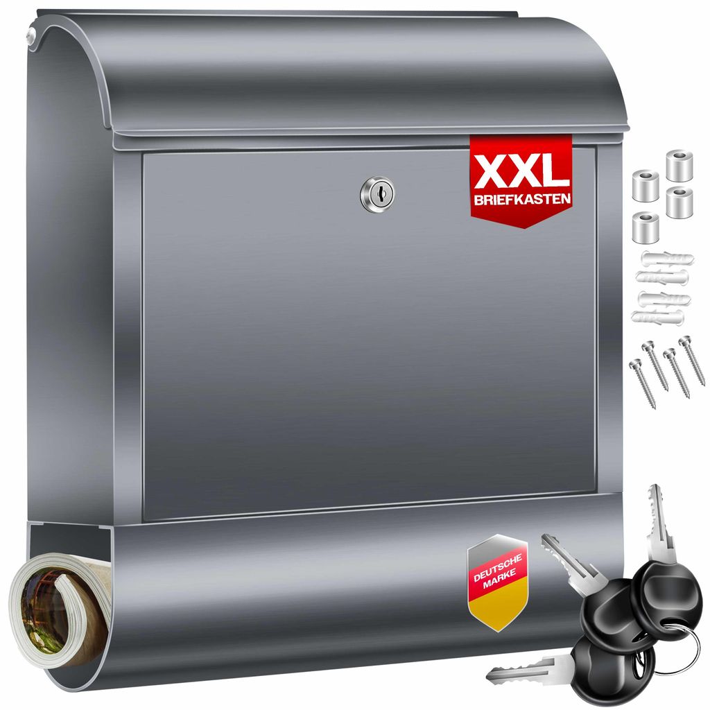 KESSER® XXL Briefkasten Edelstahl mit Zeitungsfach & 3 Produktbild 