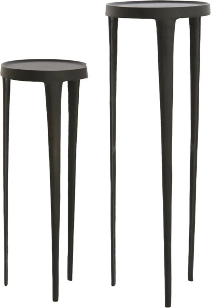 Duo de Colonnes Design Tobias Noir Mat - Hauteurs 80cm et 100cm Robustes