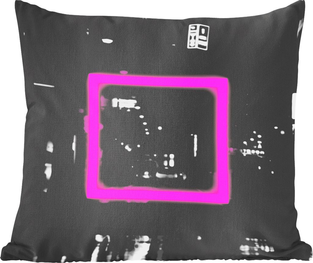MuchoWow Zierkissen Sofakissen Wohnzimmer Dekokissen 40x40 cm Spiele - Neon - Rosa - Foto Kissen - Schlafzimmer Dekoration