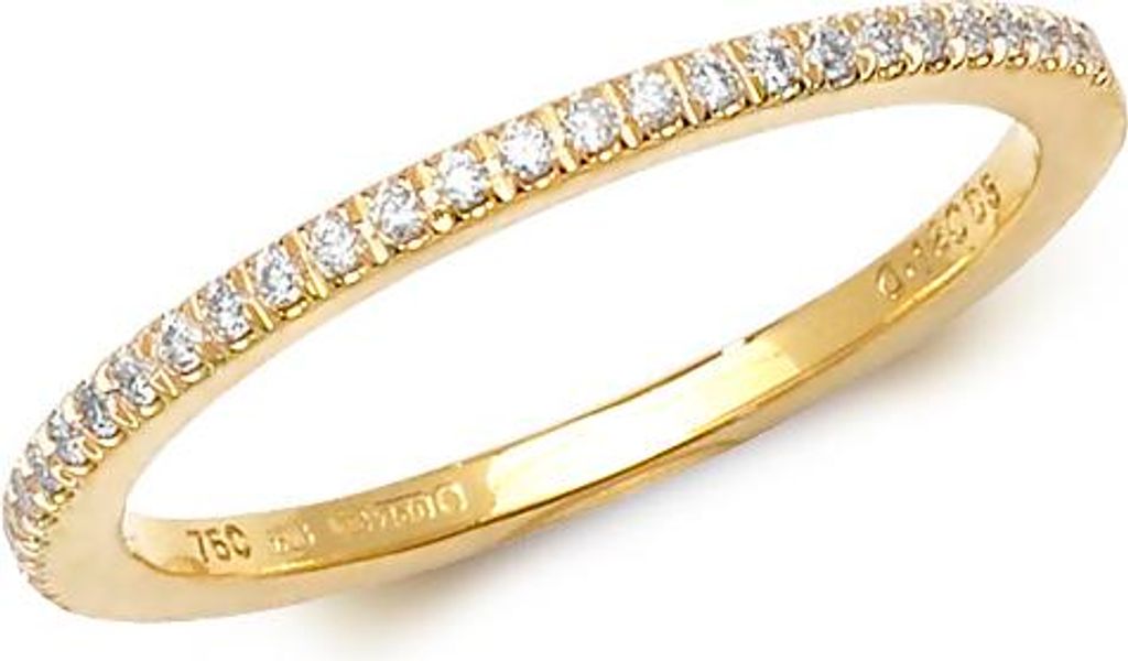Funkelndes Feuer 18 Karat (750) Gold Damen - Diamant Ring Brillant-Schliff 0.12 Karat GH - SI2, 55 (17.5); TRS3210018KYRSO