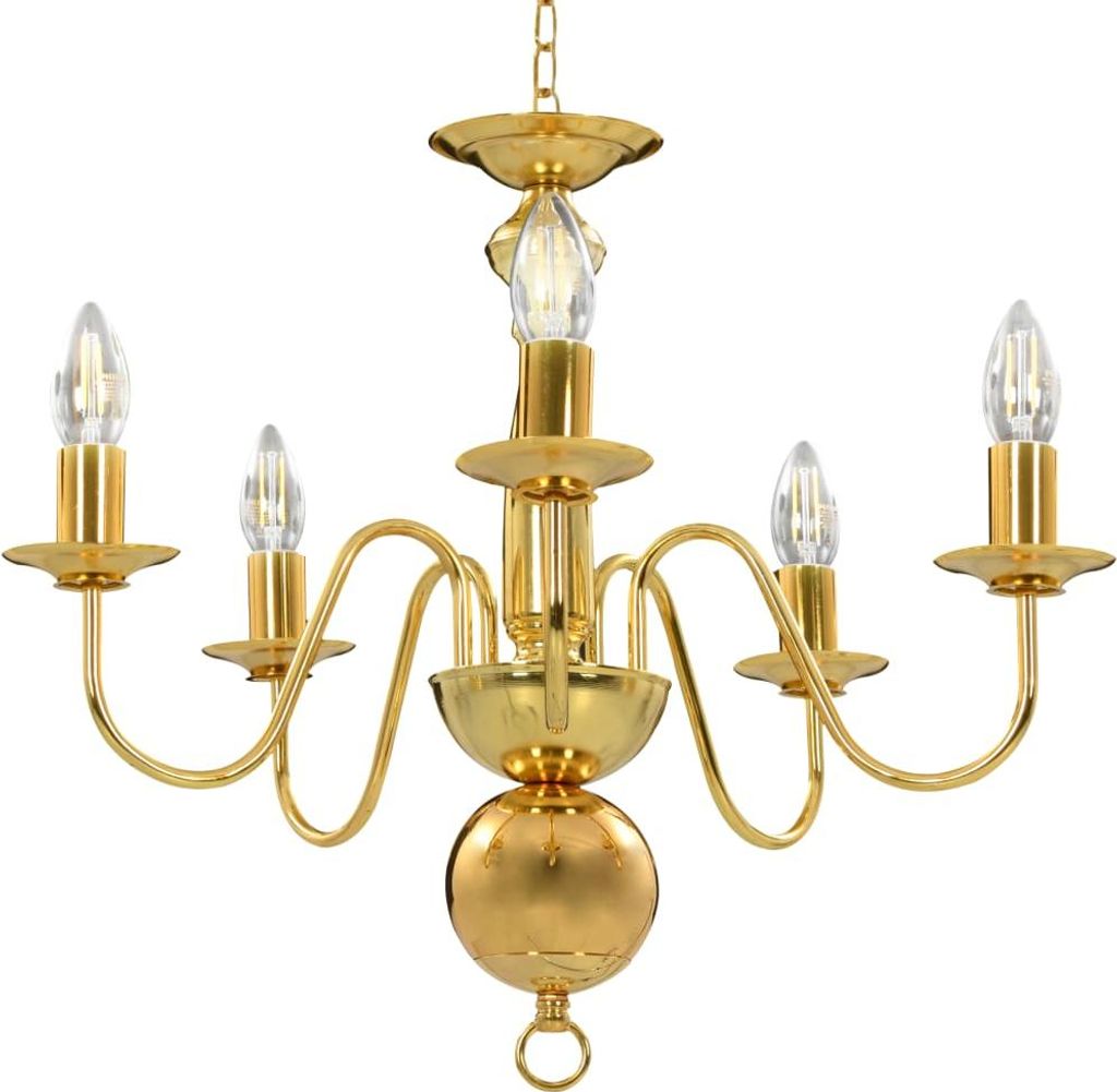 luster vidaXL Golden 5 x žiarovka E14 Obrázok produktu 