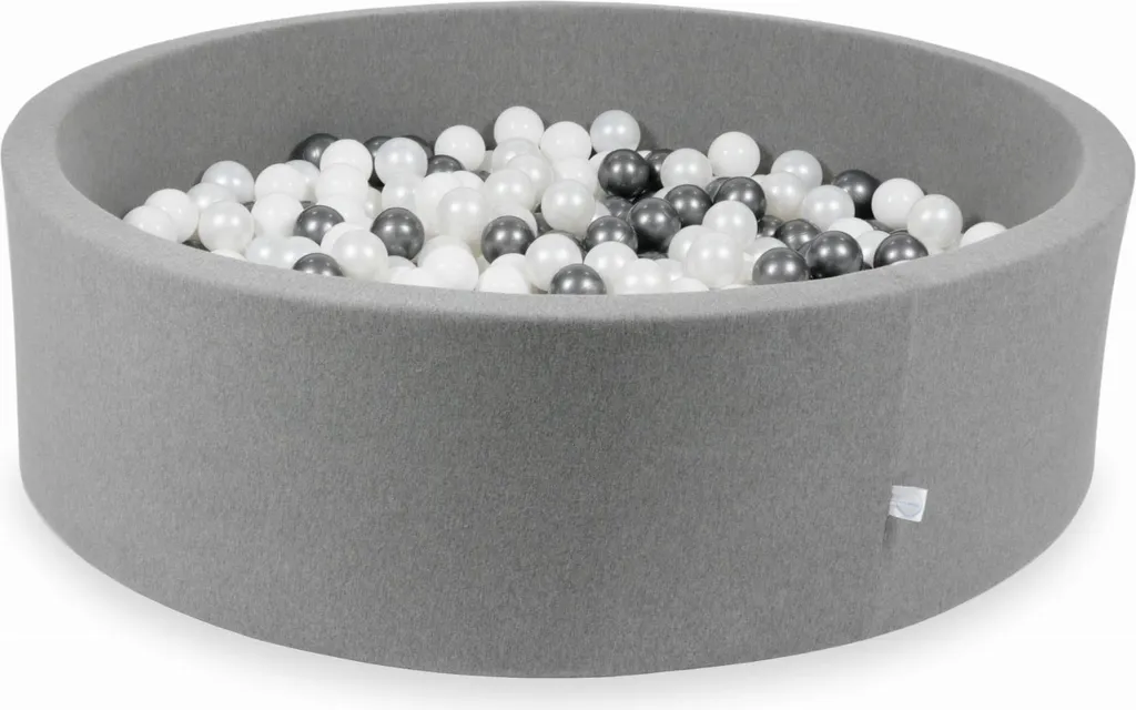 Grande piscine sèche ronde pour enfant avec 700 balles graphite et blanc