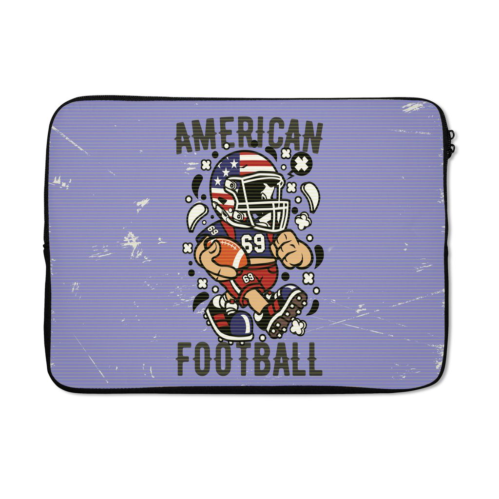 MuchoWow Laptop Hülle 14 ZollFußball - Amerika - Jahrgang Laptoptasche - Laptoptasche - Stoßsicher - Schutzhaube