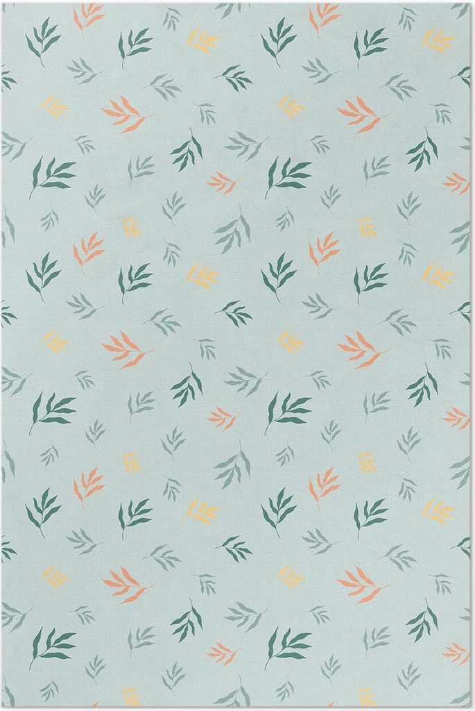 Kleine Zweige, Boho-Pflanzenmotive – Vinyl Fußmatte – 140x210 cm – Rutschfest, Pflegeleicht & Langlebig