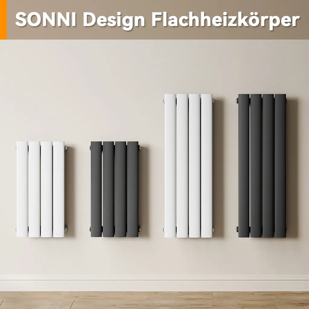 Radiateur Eau Chaude Vertical Petit Format 900mm Anthracite pour Salon