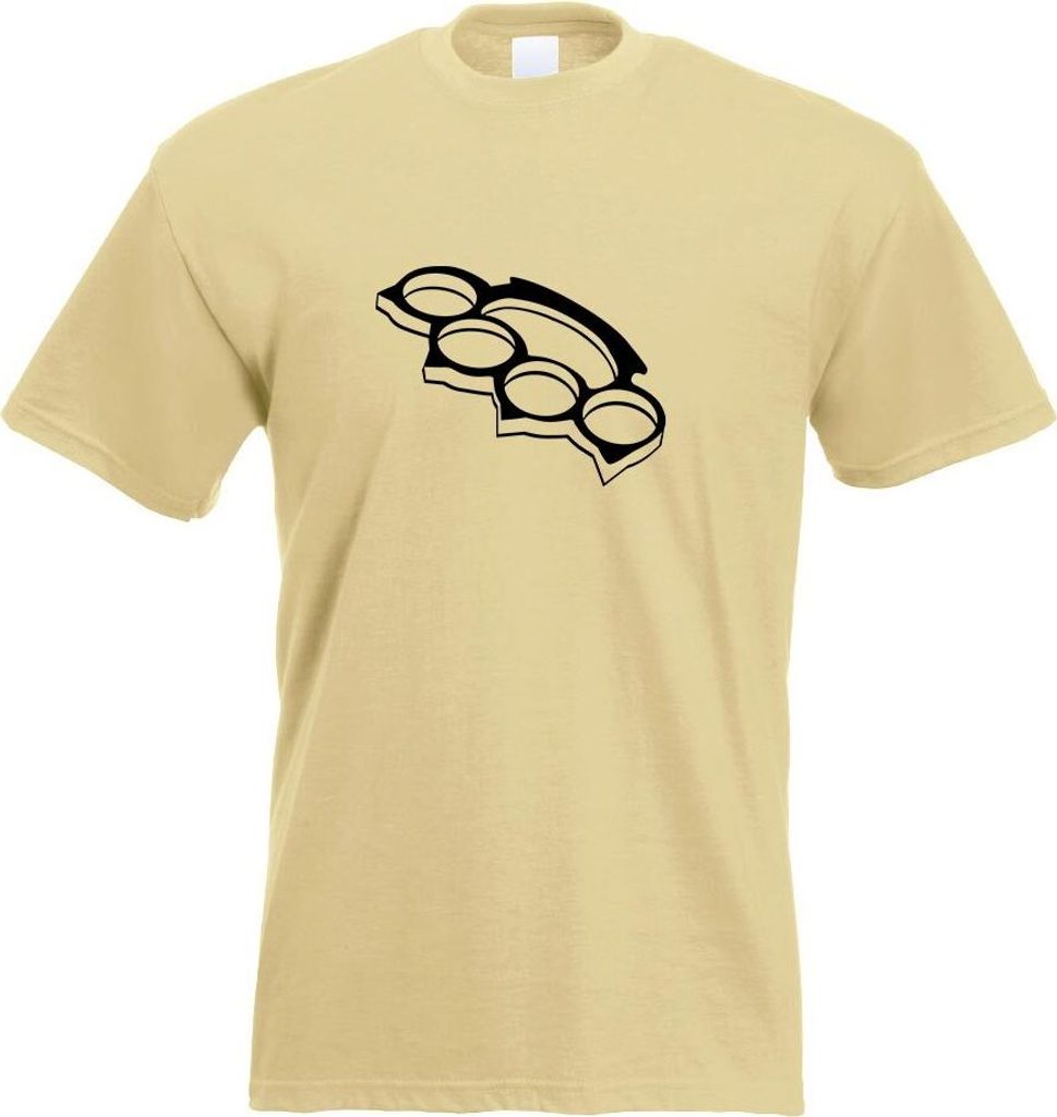 Kiwistar - T-Shirt - Khaki - Schlagring Faust Motiv Bedruckt Funshirt Design Print - mit Motiv Bedruckt - Funshirt Design - Sport - Freizeit - Herr...