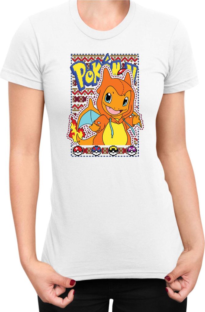Damen T-Shirt Japan Manga Anime Comics Pokemon 021, Lady S / Weiß