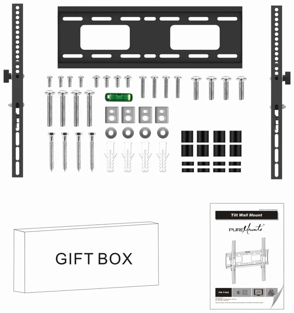 Support mural TV PUREMOUNTS pour éviter les reflets et sécuriser l'écran
