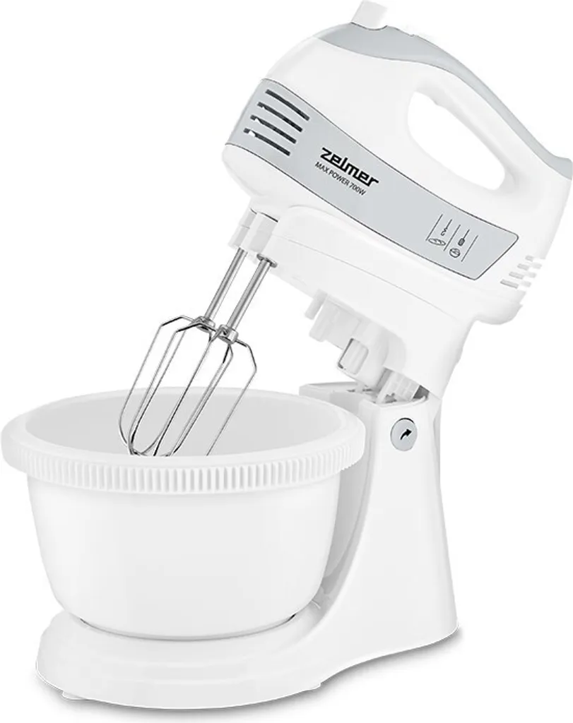 Batteur électrique puissant 750W Zelmer ZHM2459S avec grand bol blanc