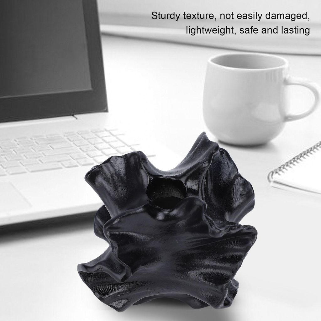 Moderne Vase Schwarz Minimalistische Desktop Dekoration Harz Blumenvase für Wohnzimmer Esstisch Arbeitszimmer Büro