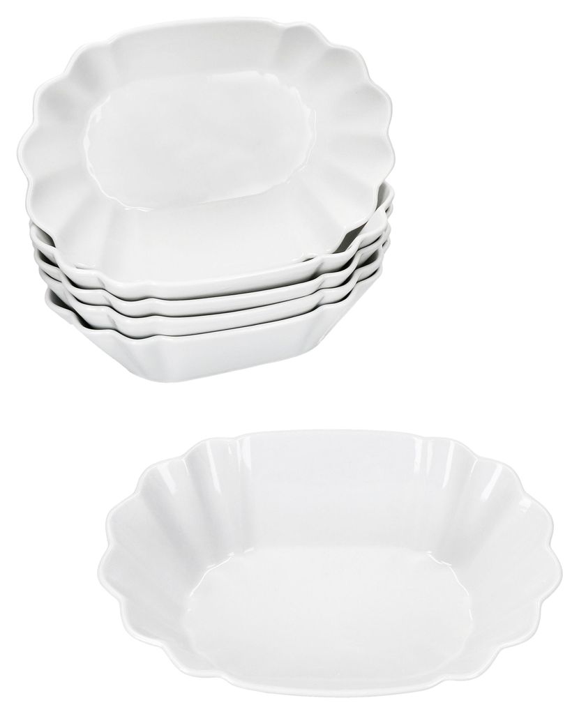 6x Fritta Pommesschale oval weiß Currywurst-Schale Produktbild 