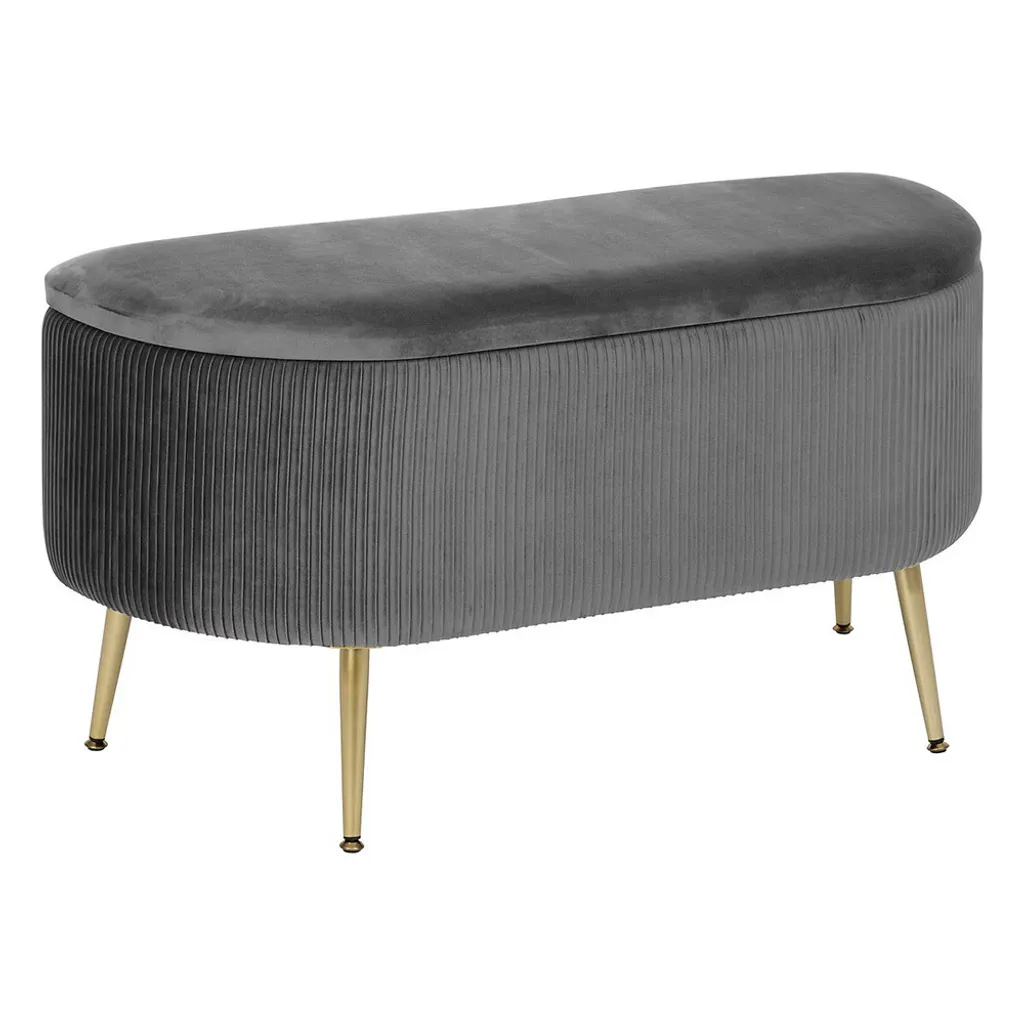Pouf Juliette Gris Velours Côtelé - Solution Gain de Place et Siège Appoint