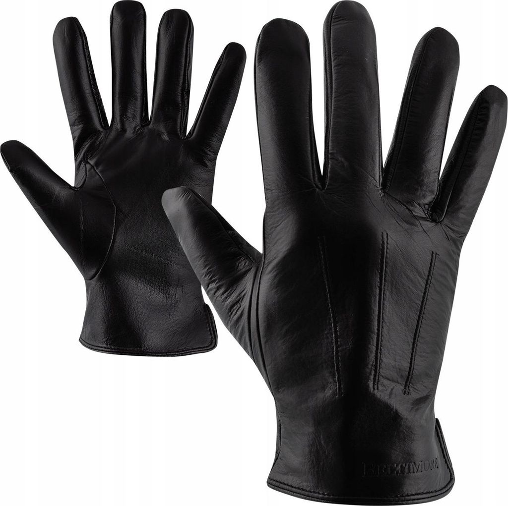 Pánské kožené rukavice, fleece, klasické, pětiprsté, teplé, Obrázek produktu 