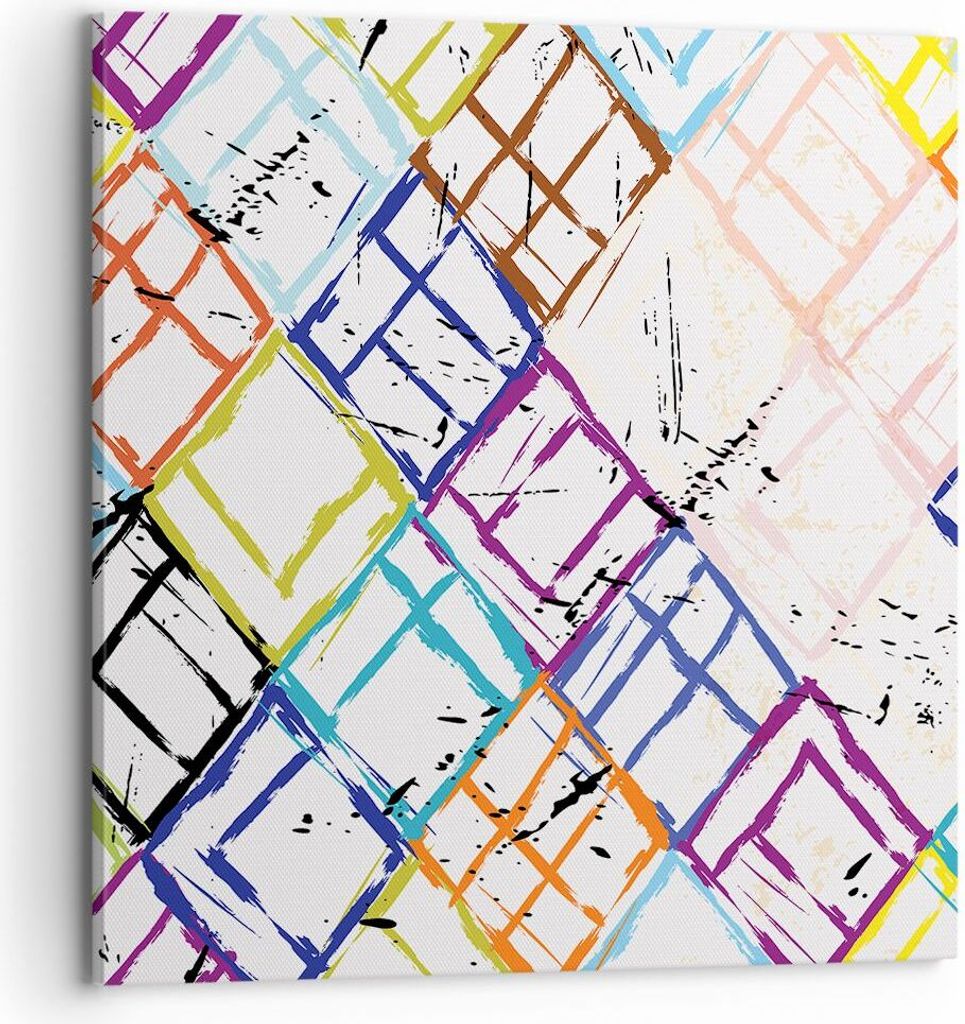 Bild auf Leinwand - Leinwandbild - Abstraktion modern - 70x70cm - Wand Bild - Wanddeko - Wandbilder - Leinwanddruck - Bilder - Kunstdruck - Wanddek...