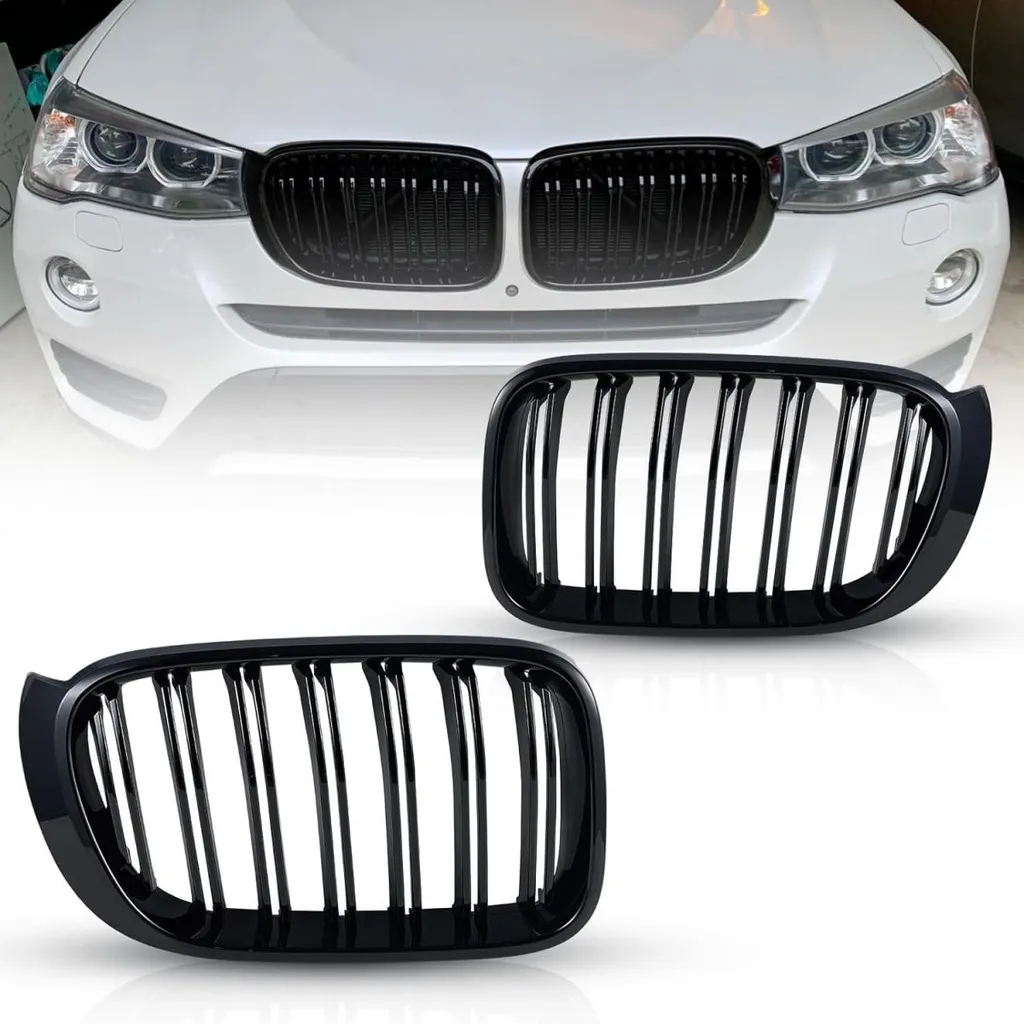 Grille de radiateur BMW X3 F25 et X4 F26 restylée noir brillant double M