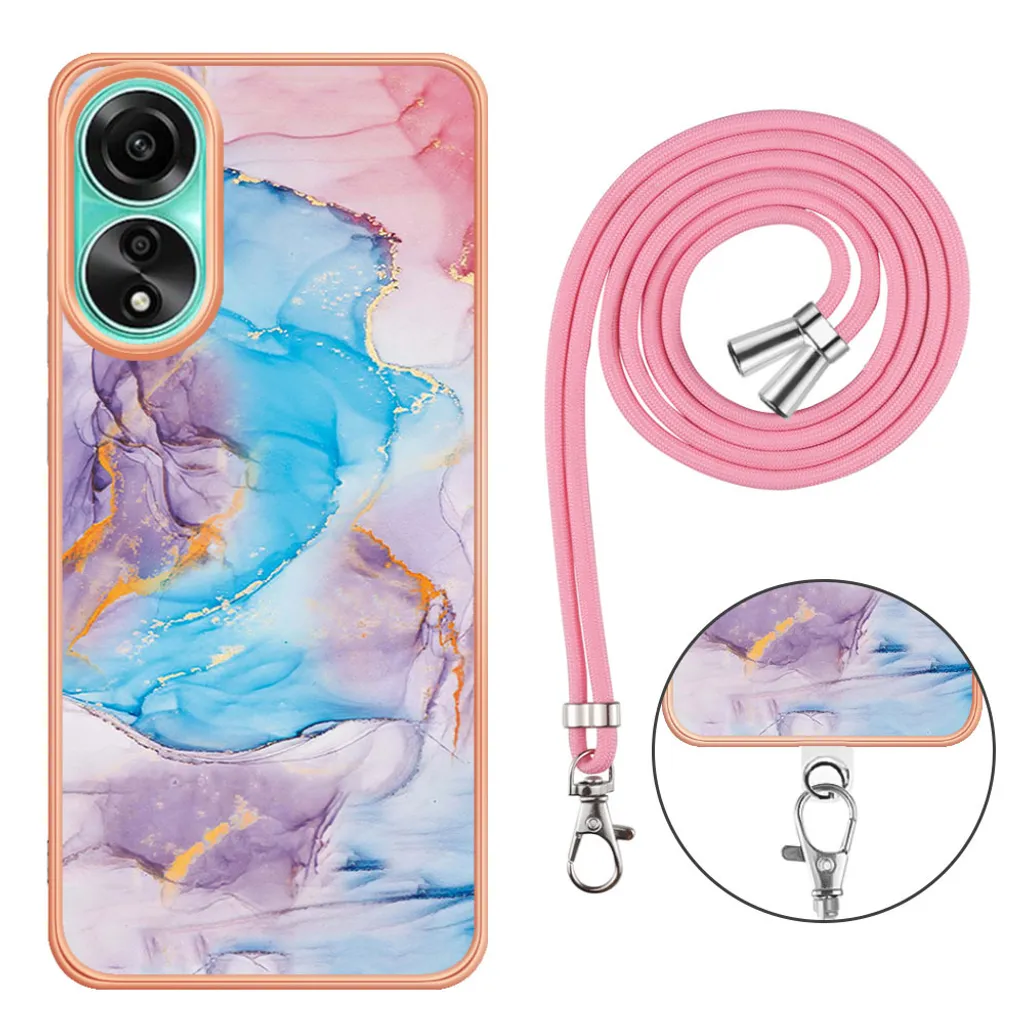 Custodia Oppo A78 4G con Cinturino Blu: Protezione TPU e Stile - 4