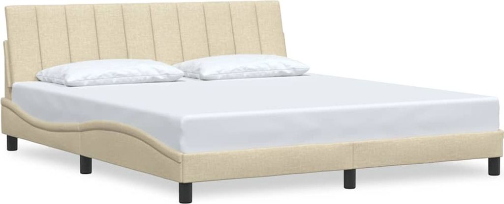Bettgestell ohne Matratze "Hanko" Creme 180x200 cm Stoff
