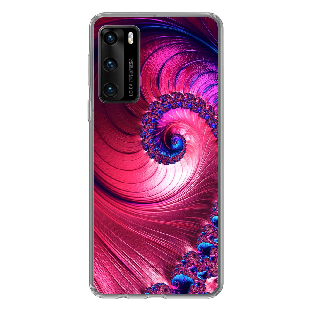 MuchoWow Handyhülle Schutzhülle Hülle für Huawei P40 Spirale - Abstrakt - Farben Silikon Softcase Handy Hülle - Handytasche