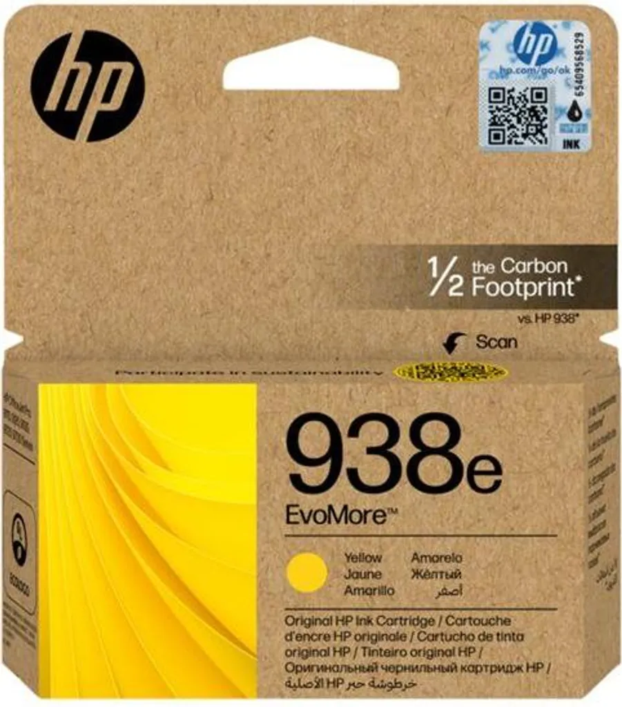 Cartouche HP 938e EvoMore jaune pour impressions de bureau durables