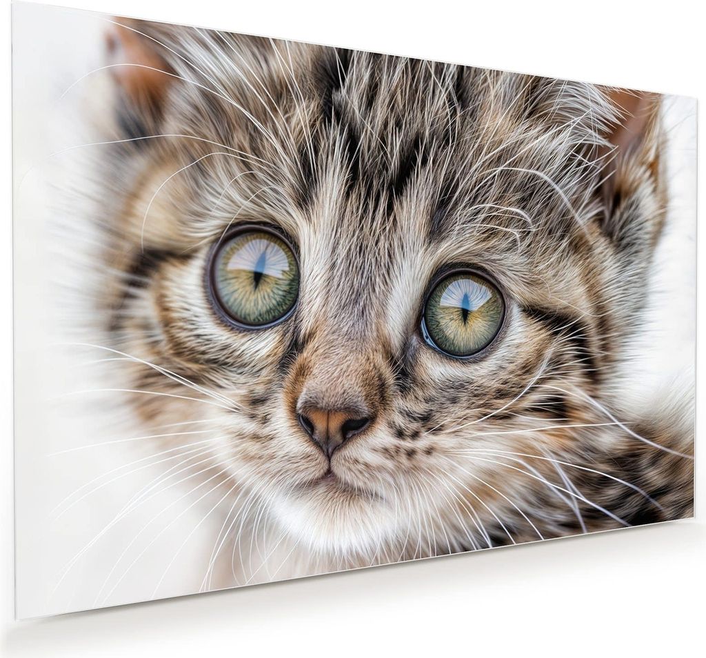 Glasbild 45x30cm in XXL für Wohnzimmer, Schlafzimmer Motiv Katzenjunges trittin