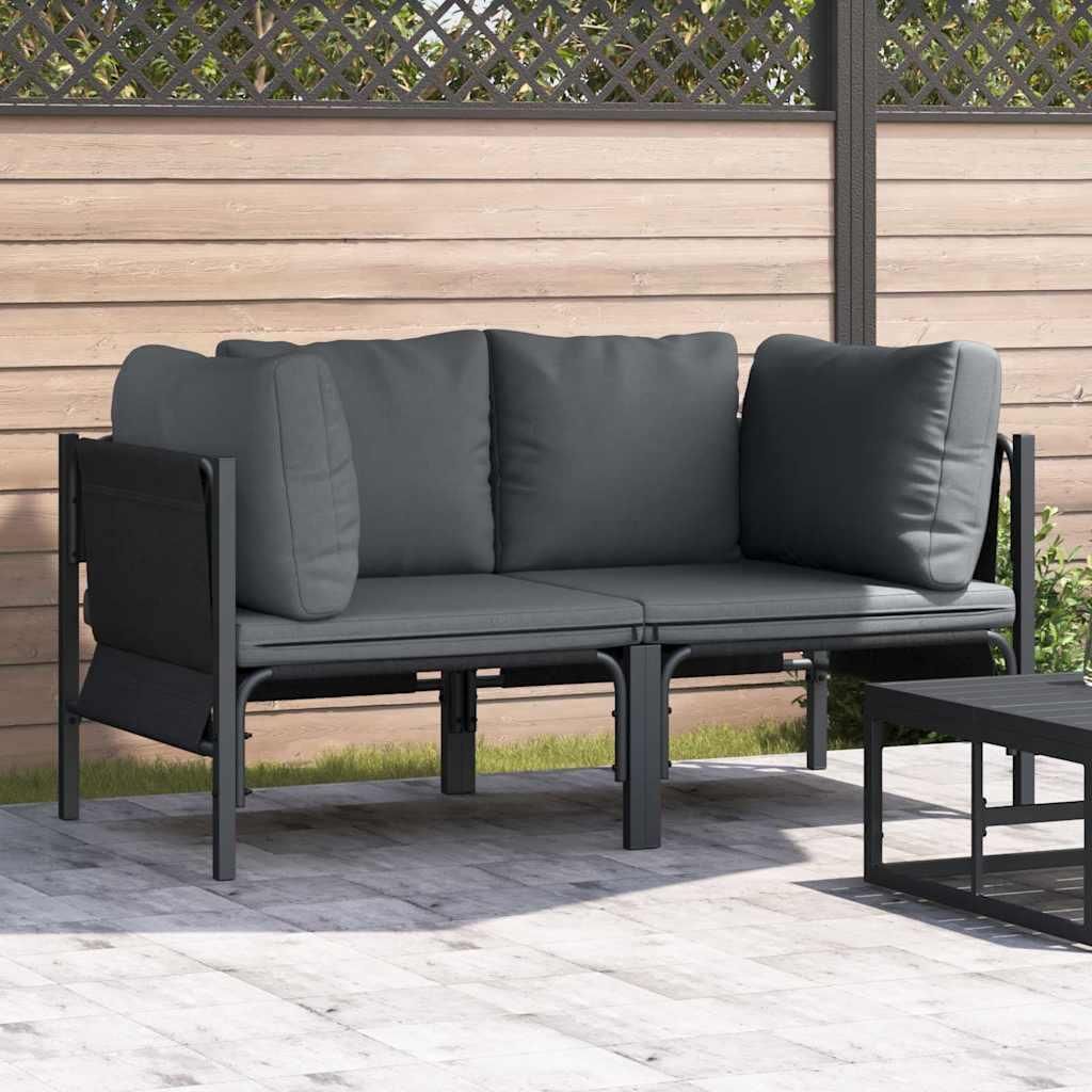 Gartenmöbel-Sets mit Kissen mit Kissen 2 pcs Anthrazit