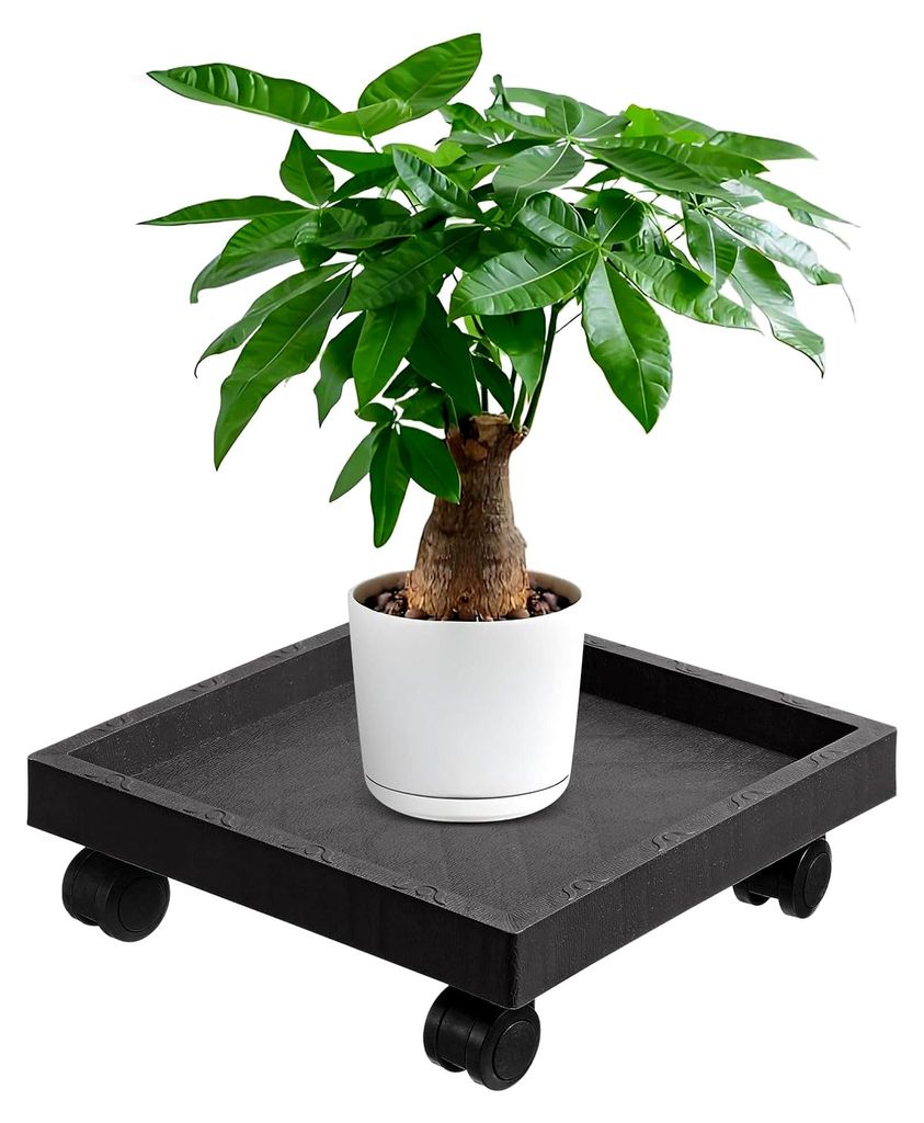 Quadratisches Pflanzgefäß mit 360° drehbaren Rädern, verstärkte Outdoor-Pflanzenpalette, beweglicher Blumentopfständer für Garten und Terras...
