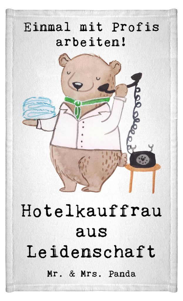 Mr. & Mrs. Panda Handtuch Hotelkauffrau Leidenschaft - Weiß - Geschenk, Spruch, Lustig, Gästetuch, Ausbildung, Mini-Handtuch, Gästehandtuch Bunt...