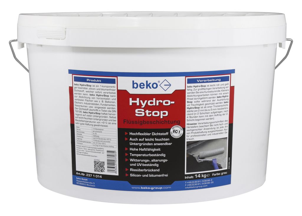 Hydro-Stop Flüssigbeschichtung halbflüssig 14 kg Eimer Produktbild 