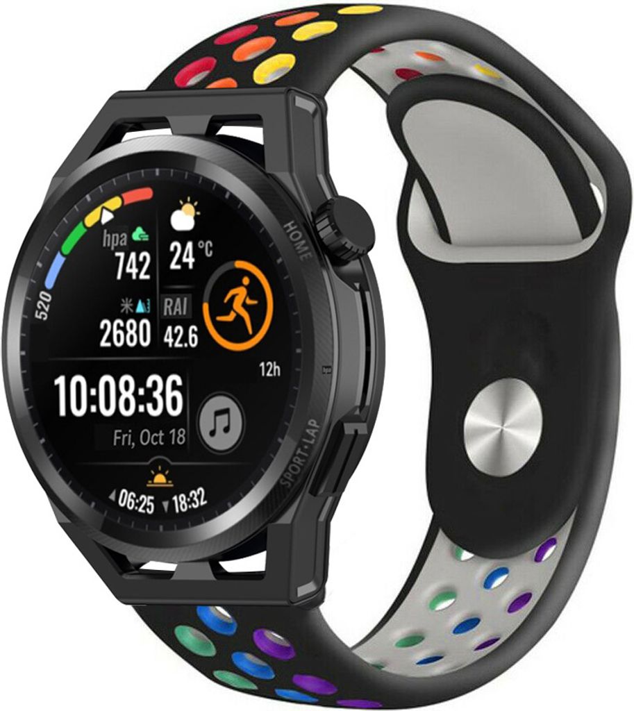 Strap-it Huawei Watch GT Runner Sportarmband (Schwarz Bunt)