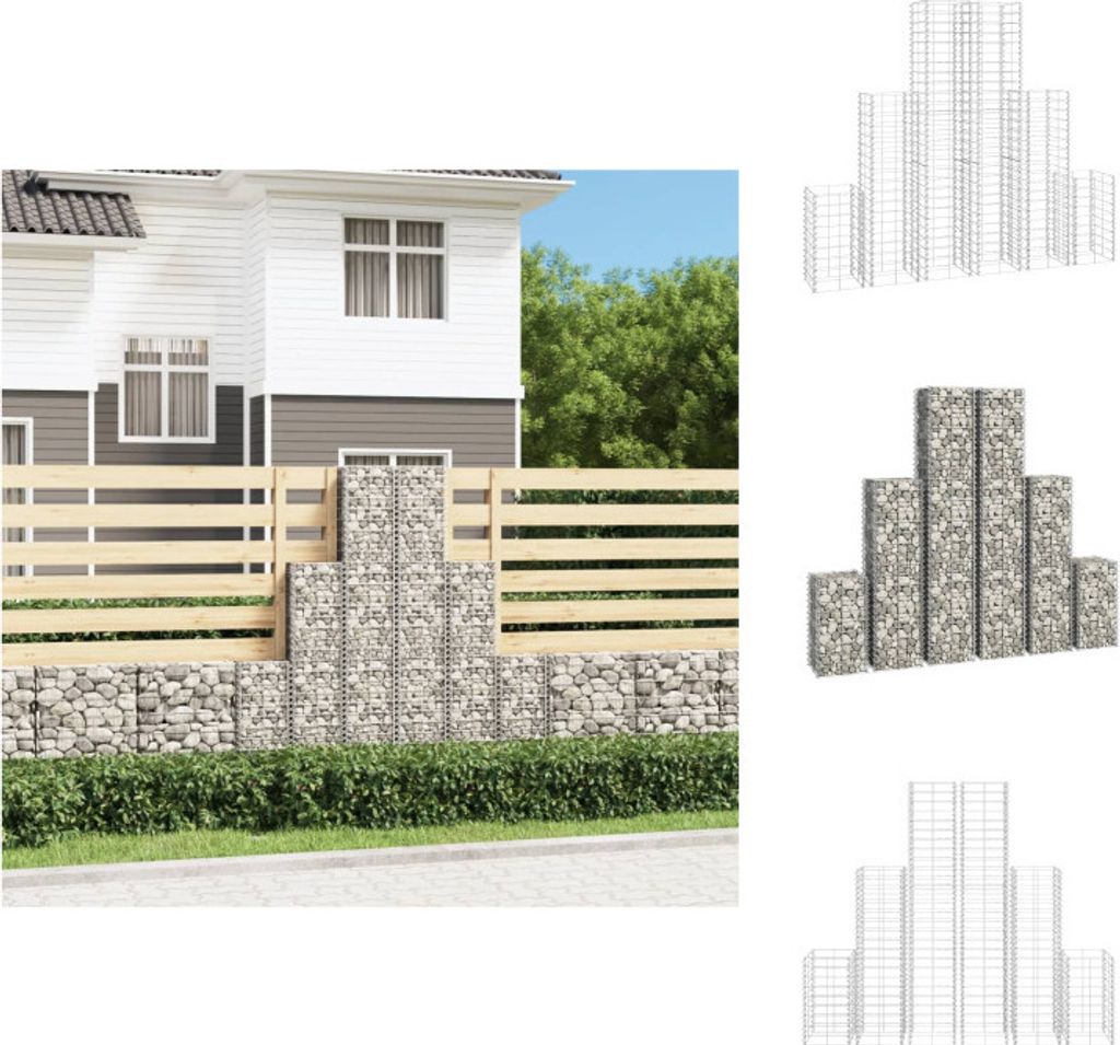vidaXL Gabionen-Set 6-tlg. Verzinkter Draht -  Zaunfelder Produktbild 