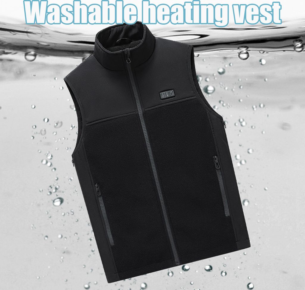 Gilet Riscaldato Uomo In Fleece Con Powerbank – 15 Zone Di Calore 33-65°C – Leggero, Traspirante, Ideale Per Inverno E Outdoor - 4