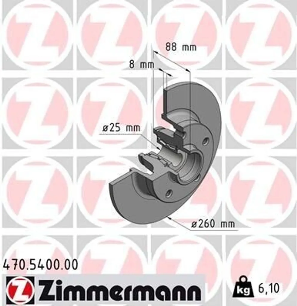 Disque de frein anti-vibration Zimmermann 470.5400.00 Megane 3 L3