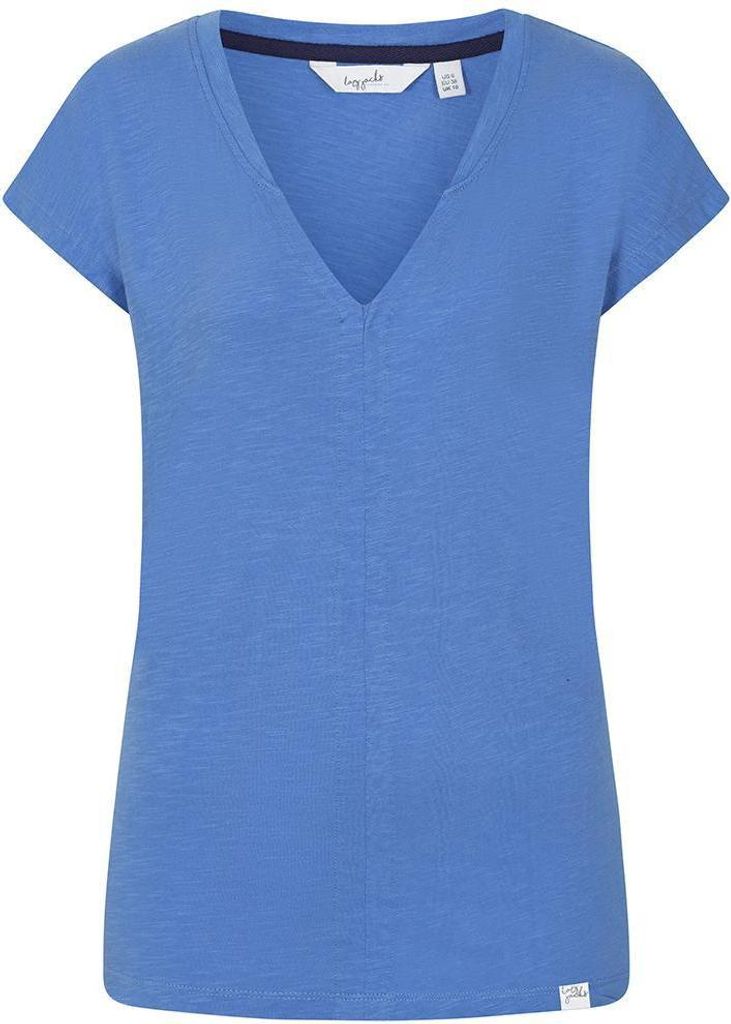 Lazy Jacks - T-Shirt für Damen, V-Ausschnitt LJ279 (S) (Saphir)