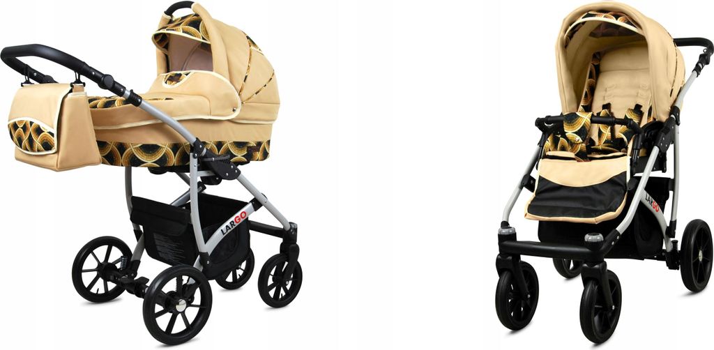 BabyLux Largo | 2in1 Kinderwagen Set | Gold Rainbow | Kombikinderwagen | Kinderwagenset | Buggy