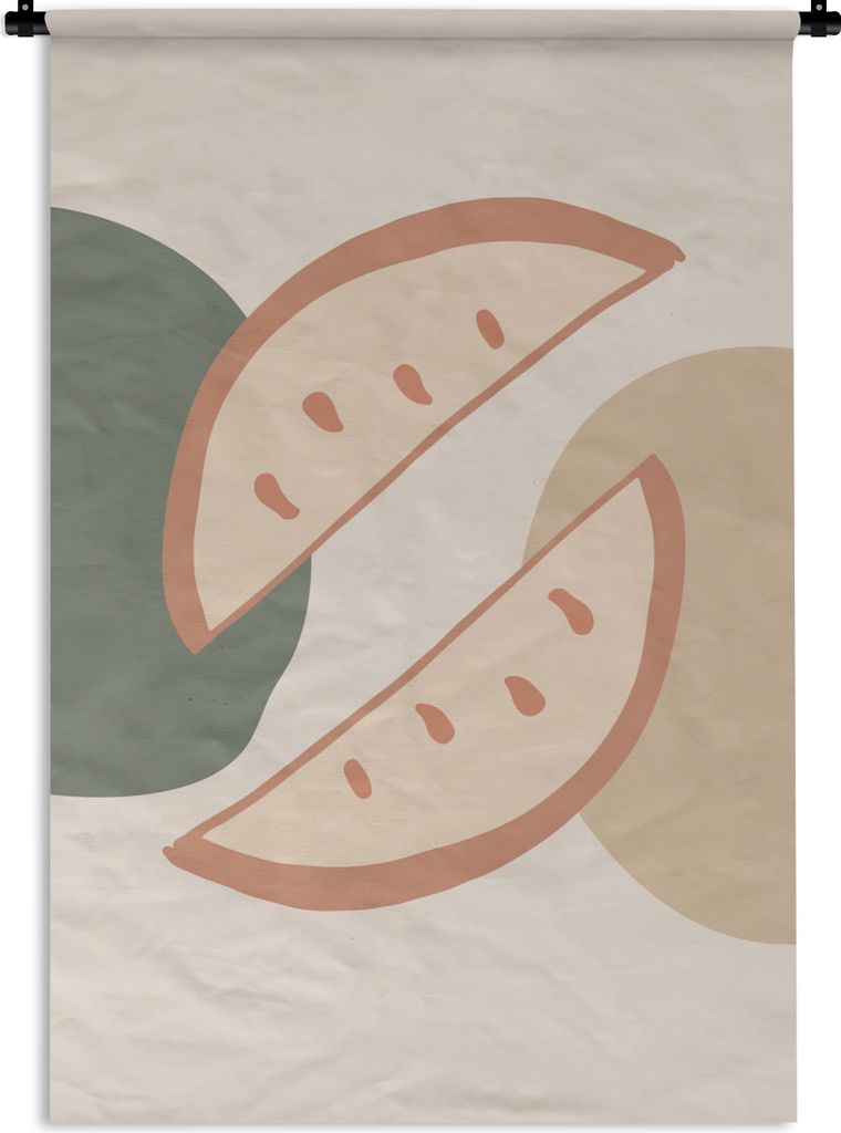MuchoWow Wandteppich Wandbehang Obst - Pastell - Sommer 60x90 cm Tapisserie Dekoration Wandtuch - Foto-Teppich - Abwaschbar