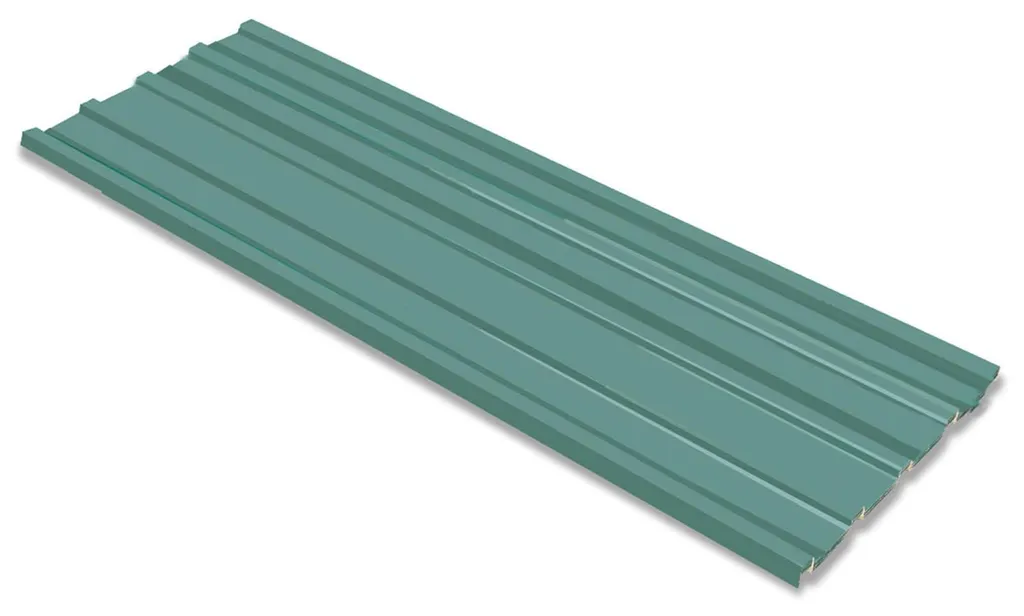 Plaque de toit 129x45 cm acier galvanisé vert - Lot 12 pièces durable