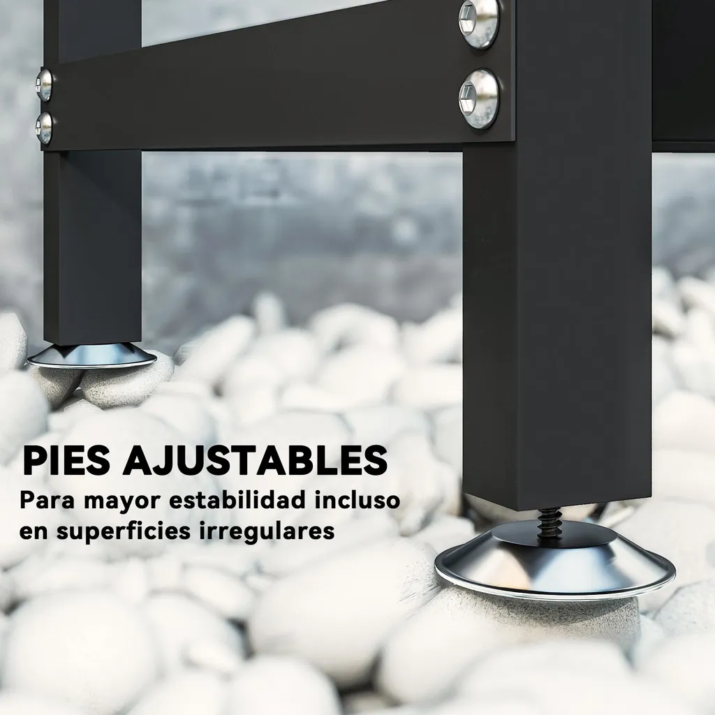 Range-bûches extérieur en acier avec housse imperméable chocolatée - 4