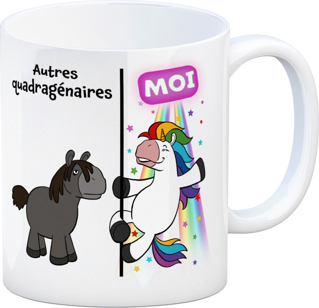 40. Geburtstag Kaffeetasse mit Einhorn und Spruch Andere