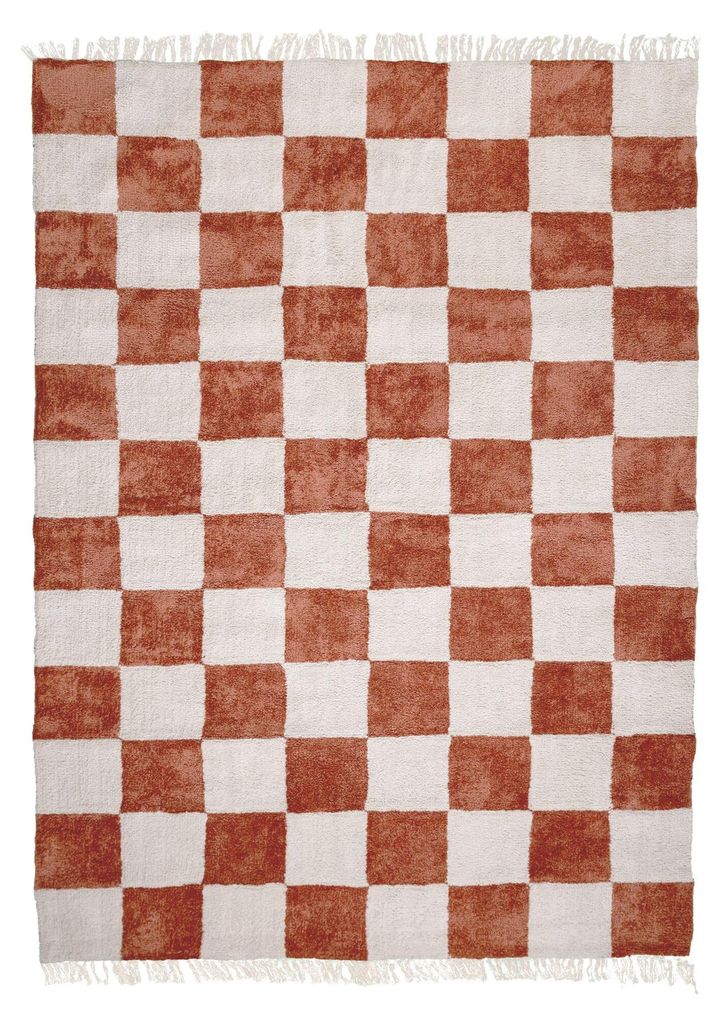 Volero - Tapis à damier - Blox Franges Terra - 140x200cm Image du produit 