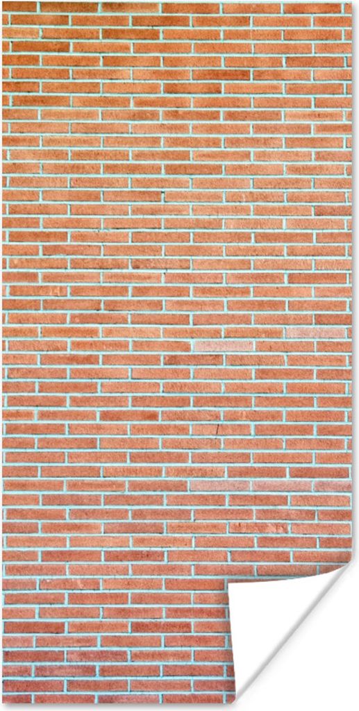 MuchoWow Poster Backstein - Braun - Wand 40x80 cm - Dekoration