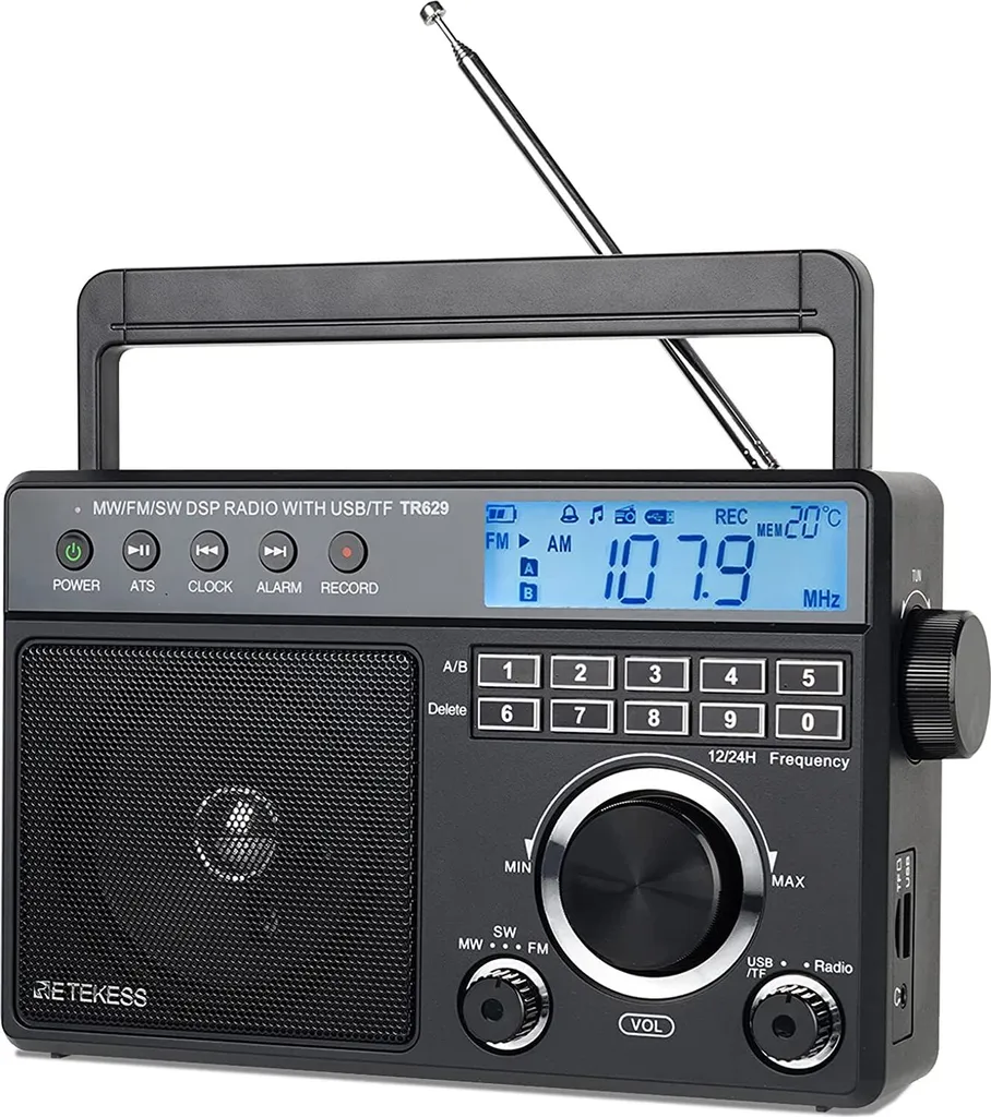 Radio Senior Facile à Utiliser avec Grand Écran et Touches Accessibles