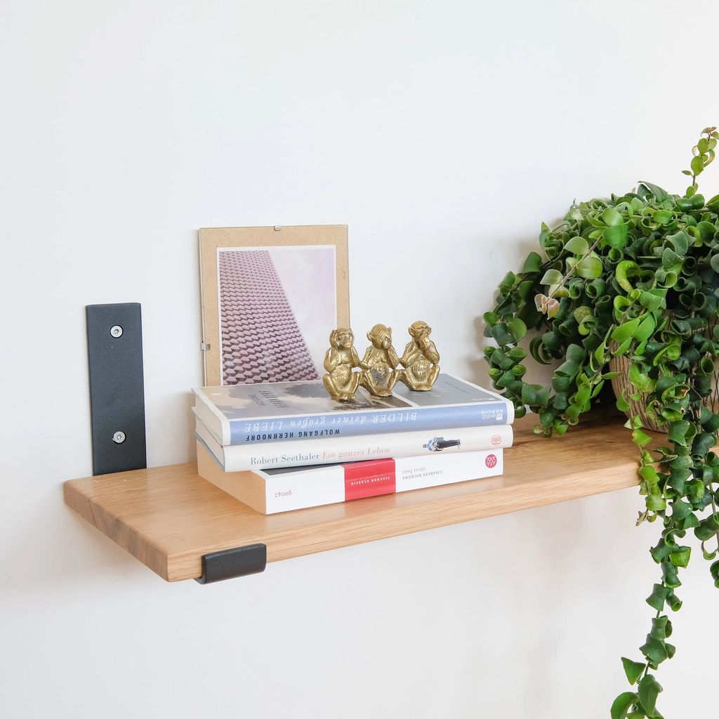 Natural Goods Berlin TEGEL plankhouder, 2 stuks, wandrek van metaal (8