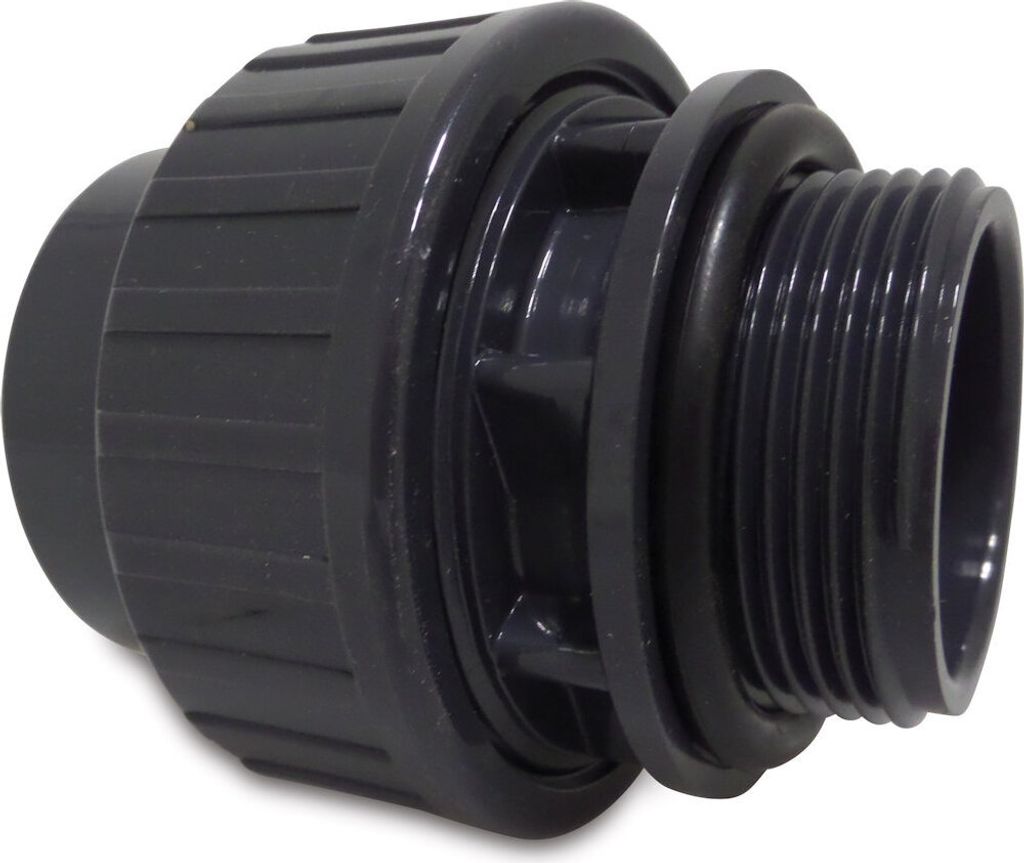 Mega Verschraubung mit O-Ring PVC-U 50 mm x 1 1/2 Zoll Produktbild 