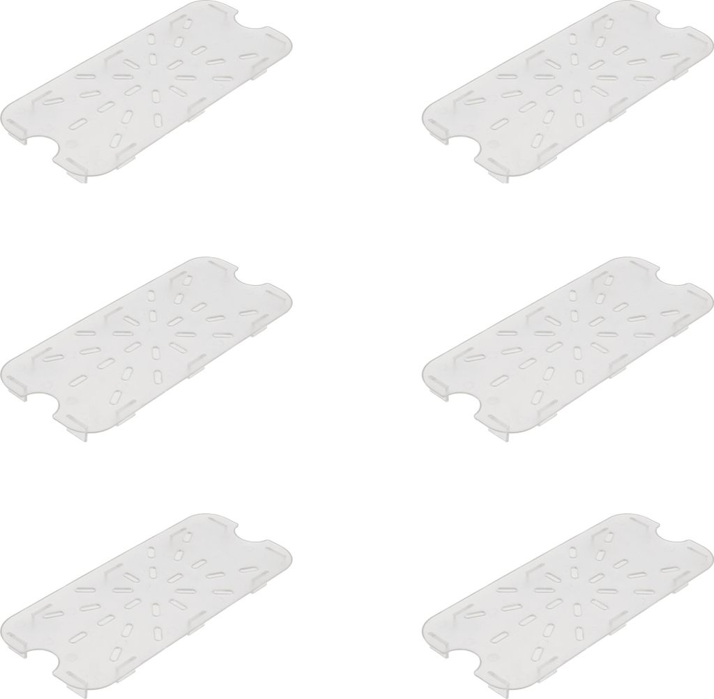 AcMax 6 Stück Polycarbonat Abtropfeinlage für GN 1/3 Kunststoff Gastronormbehälter GN-Behälter Gastronorm