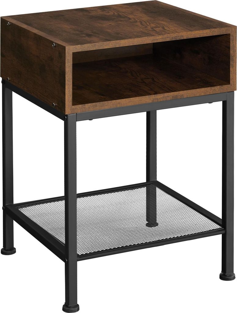Table de chevet HARLOW 40,5x40,5x59cm - Bois foncé Image du produit 