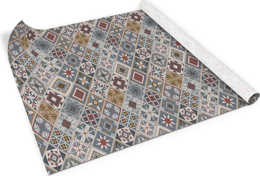 Türkisches patchwork– Möbelfolie selbstklebend – PVC Klebefolie für Möbel – Küche – Schränke – Möbelrenovierungsfolie – Möbelde...